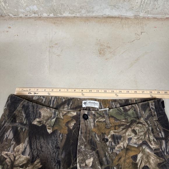 Columbia Mossy Oak Camo Cargo Shorts Mens 38 Brown Break-Up Camouflage Raw Hem - Picture 5 of 7